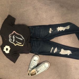 American Eagle High Rise distressed skinny jeans